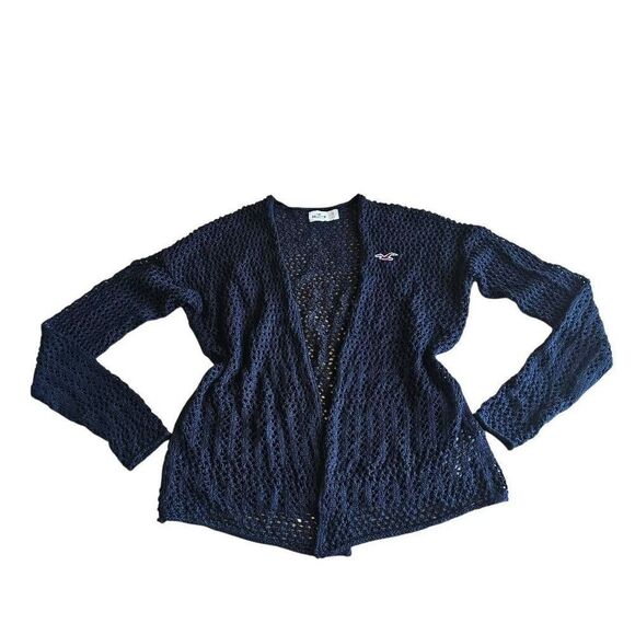 Y2k Hollister Sz Small black knit open front cardigan - Picture 3 of 7